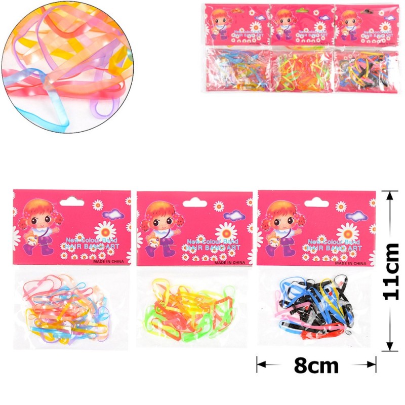 Набор силиконовых резинок-тропиканок для афрокосичек широкая нарезка (923)