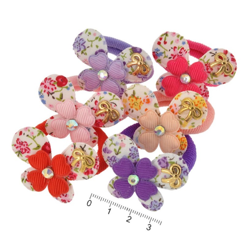 Набор детских резинок для волос с бантиком (9824)