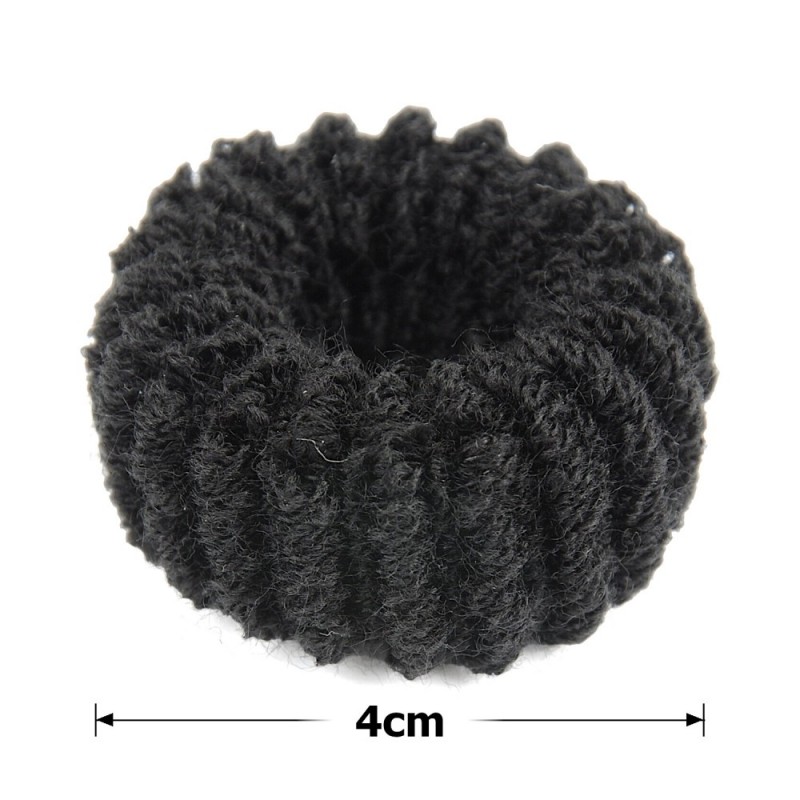 Набор больших махровых резинок для волос Калуш 4см (9985) черный