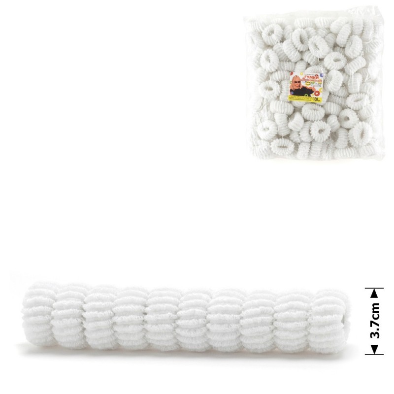 Набор больших махровых резинок для волос Калуш 4см (10644) белый