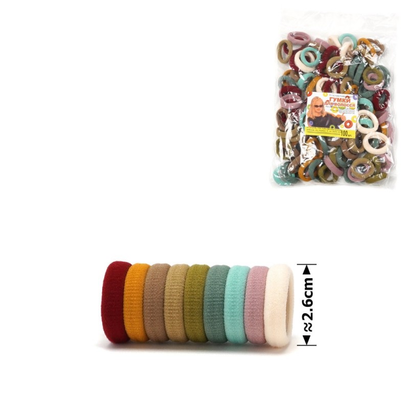 Набор резинок для волос из микрофибры Калуш 2.6см хаки (27236)