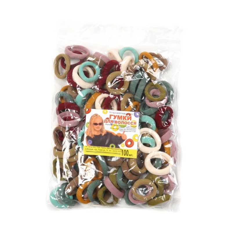 Набор резинок для волос из микрофибры Калуш 2.6см хаки (27236)