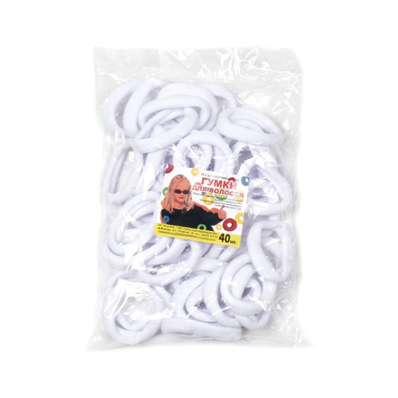 Набор резинок для волос из микрофибры Калуш 4.5см белый (27984)