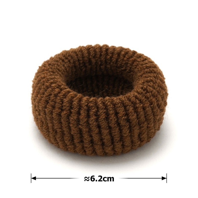 Набор больших махровых резинок для волос Калуш 6.2см (28288) коричневый