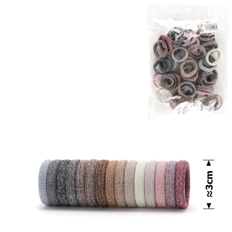 Набор резинок для волос из микрофибры с люрексом 3см (15171)