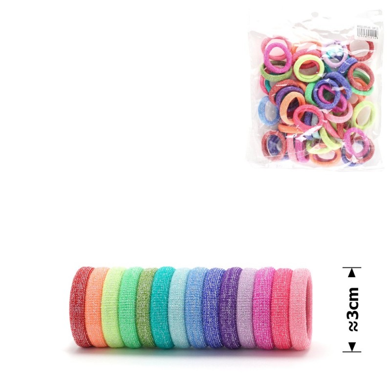 Набор резинок для волос из микрофибры с люрексом 3см (15172)