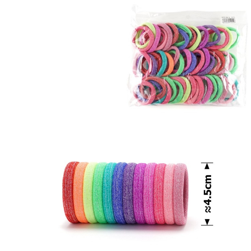 Набор резинок для волос из микрофибры с люрексом 4.5см (15174)