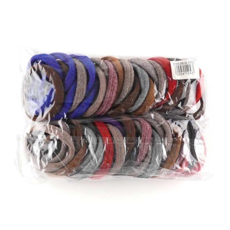 Набор резинок для волос из микрофибры с люрексом 6см (15175)