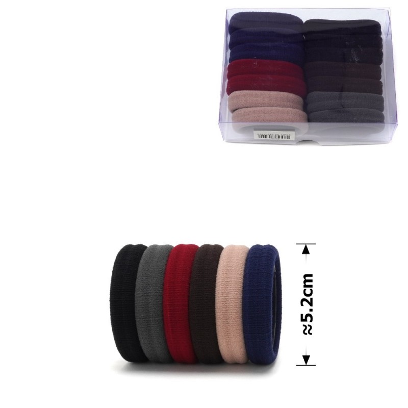 Набор резинок для волос из микрофибры (20-15229) в коробочке, темная