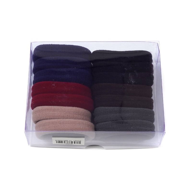 Набор резинок для волос из микрофибры (20-15229) в коробочке, темная