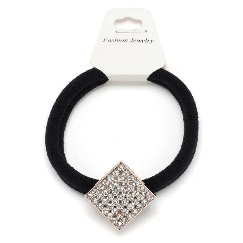 Резинка для волос микрофибра с украшением (25557) вариант 02