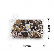 Набор резинок для волос из микрофибры (10-31424) коричневый