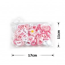 Набор резинок для волос из микрофибры (10-31426) розовый