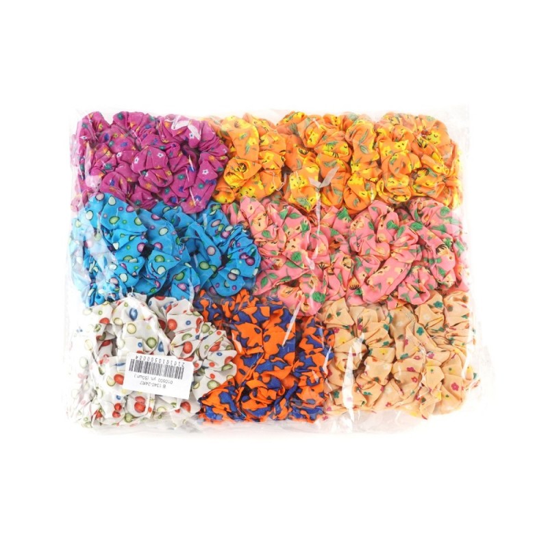 Набор резинок для волос из шифоновой ткани тонкие (10500)