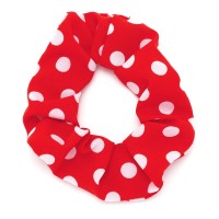 Резинка для волос из софтовой ткани с принтом крупный горошек 10см (16039) вариант 02