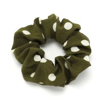 Резинка для волос из софтовой ткани с принтом крупный горошек 10см (16039) вариант 07