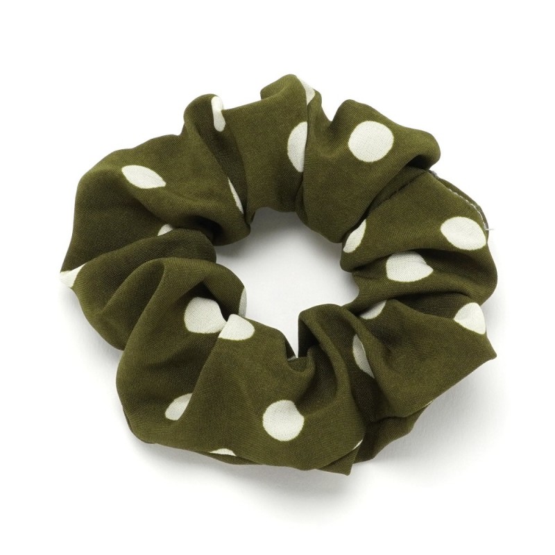 Резинка для волос из софтовой ткани с принтом крупный горошек 10см (16039) вариант 07
