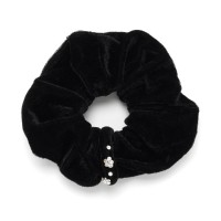 Резинка для волос велюровая со стразами (25340) вариант 01