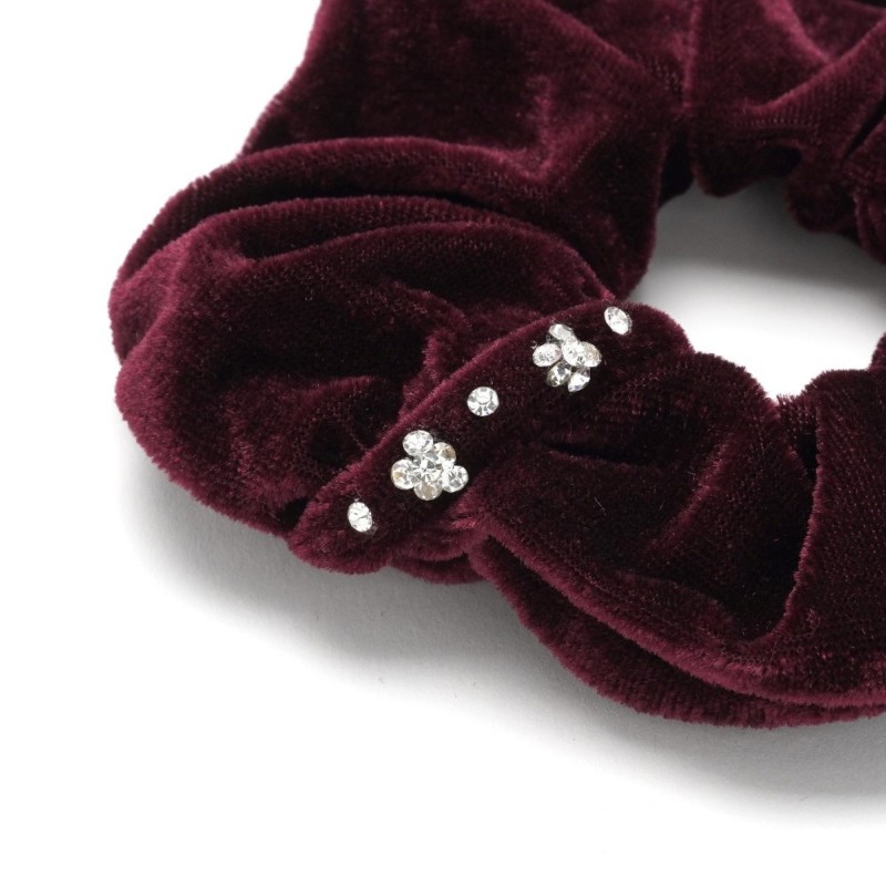 Резинка для волос велюровая со стразами (25340) вариант 03