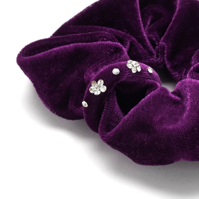 Резинка для волос велюровая со стразами (25340) вариант 04