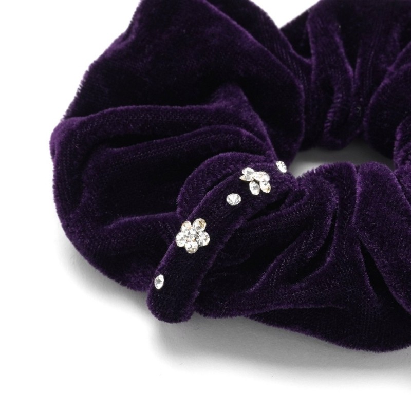 Резинка для волос велюровая со стразами (25340) вариант 05