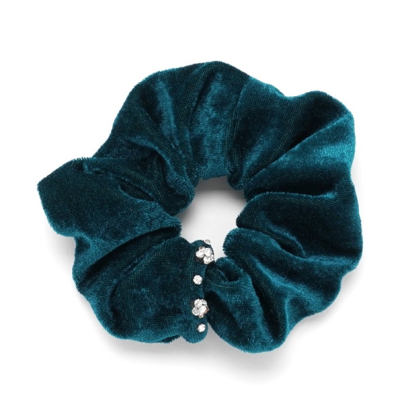 Резинка для волос велюровая со стразами (25340) вариант 08