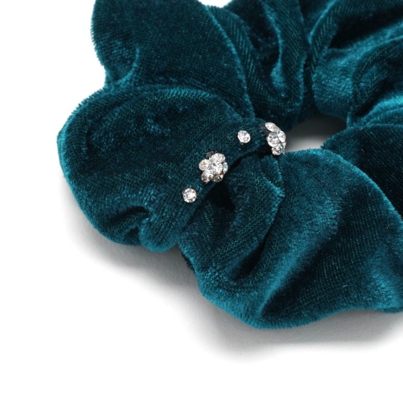 Резинка для волос велюровая со стразами (25340) вариант 08