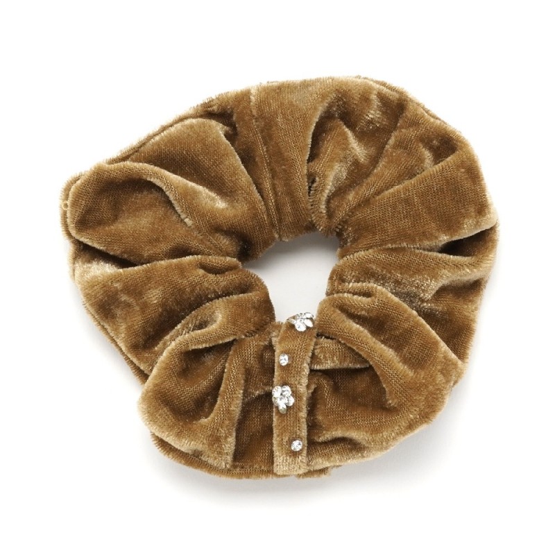 Резинка для волос велюровая со стразами (25340) вариант 09