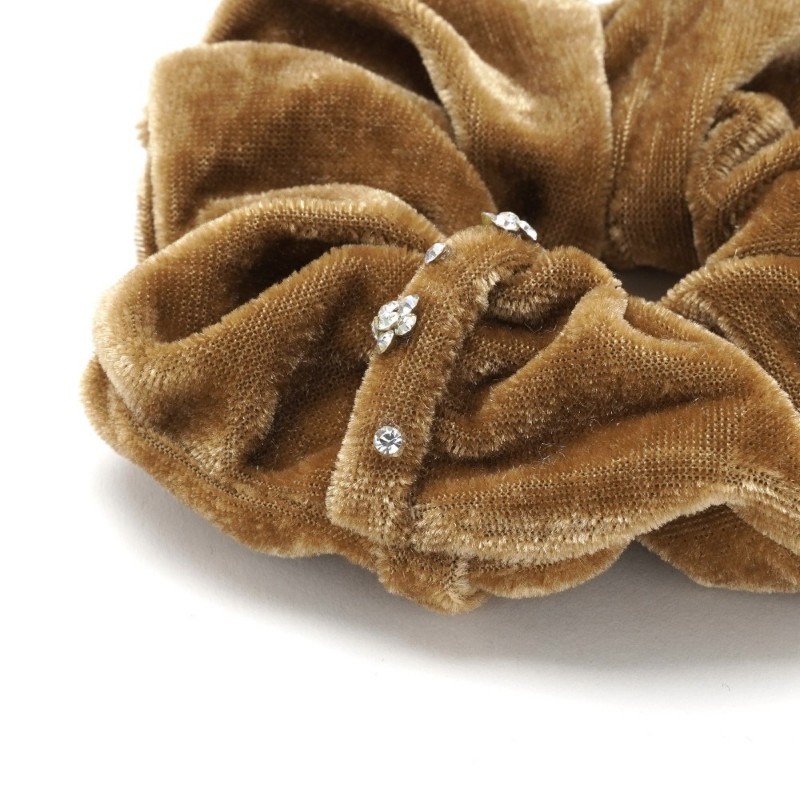 Резинка для волос велюровая со стразами (25340) вариант 09