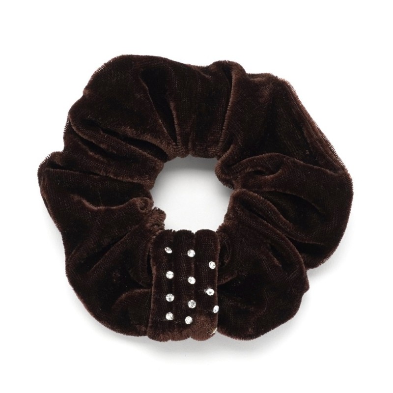 Резинка для волос велюровая со стразами (25341) вариант 01