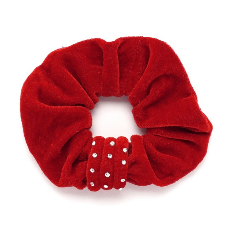 Резинка для волос велюровая со стразами (25341) вариант 11