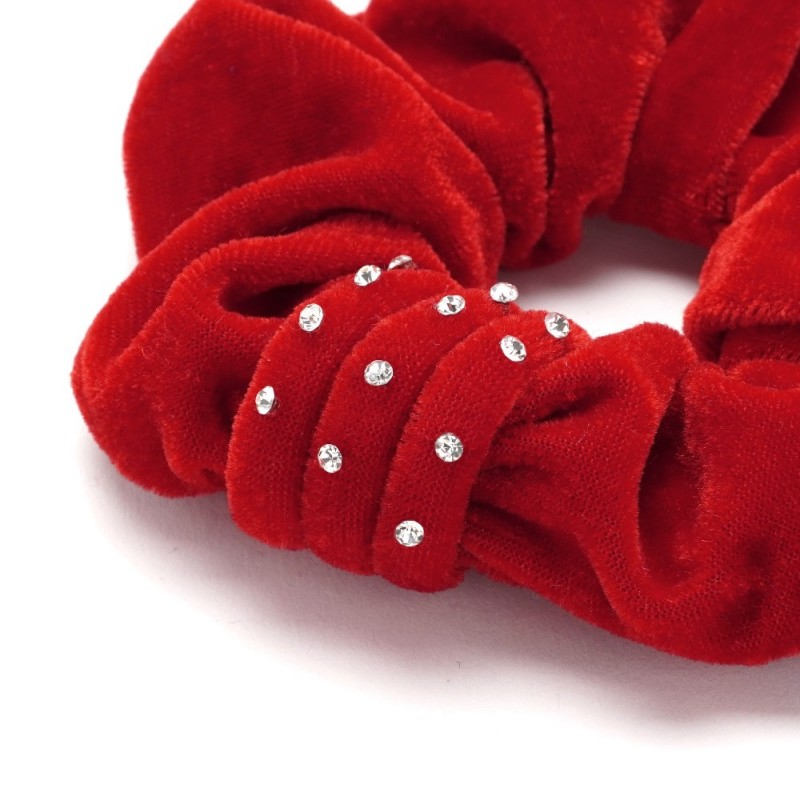 Резинка для волос велюровая со стразами (25341) вариант 11