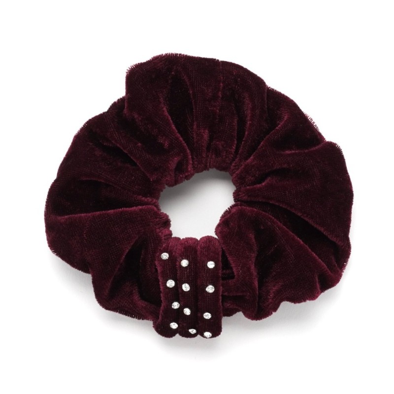 Резинка для волос велюровая со стразами (25341) вариант 12