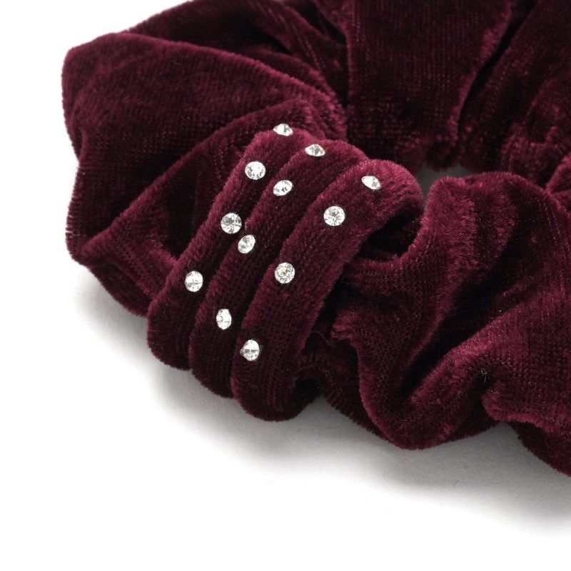 Резинка для волос велюровая со стразами (25341) вариант 12