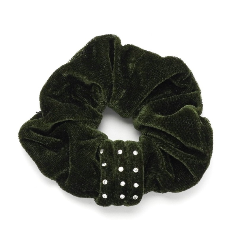 Резинка для волос велюровая со стразами (25341) вариант 03