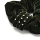 Резинка для волос велюровая со стразами (25341) вариант 03