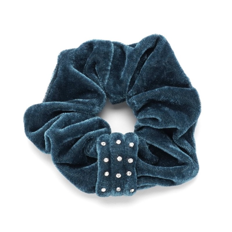 Резинка для волос велюровая со стразами (25341) вариант 04