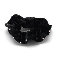 Резинка для волос велюровая с хамелеоновыми стразами (25347) вариант 01