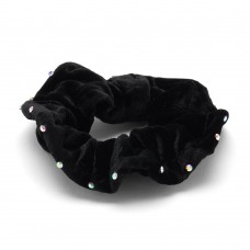 Резинка для волос велюровая с хамелеоновыми стразами (25347) вариант 01