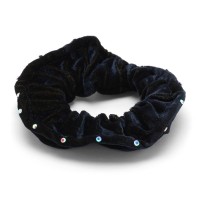 Резинка для волос велюровая с хамелеоновыми стразами (25347) вариант 02