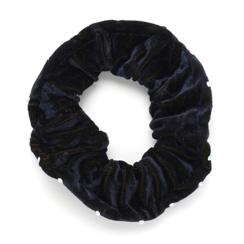 Резинка для волос велюровая с хамелеоновыми стразами (25347) вариант 02