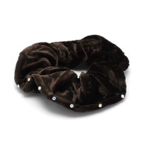 Резинка для волос велюровая с хамелеоновыми стразами (25347) вариант 03