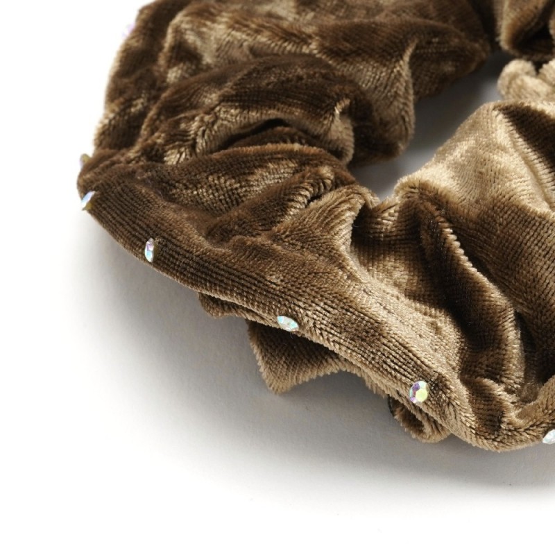 Резинка для волос велюровая с хамелеоновыми стразами (25347) вариант 04