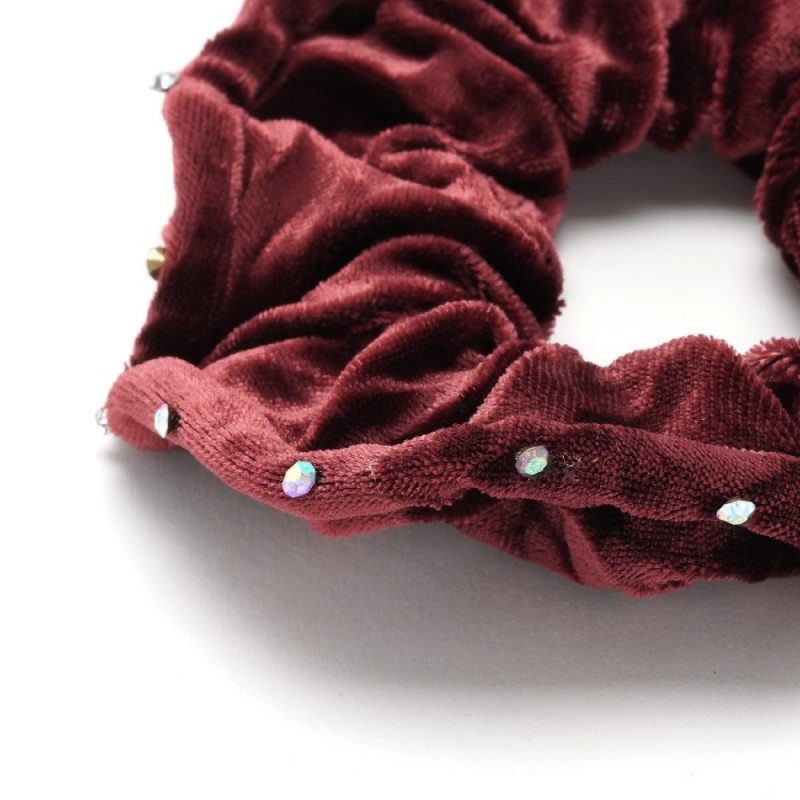 Резинка для волос велюровая с хамелеоновыми стразами (25347) вариант 06