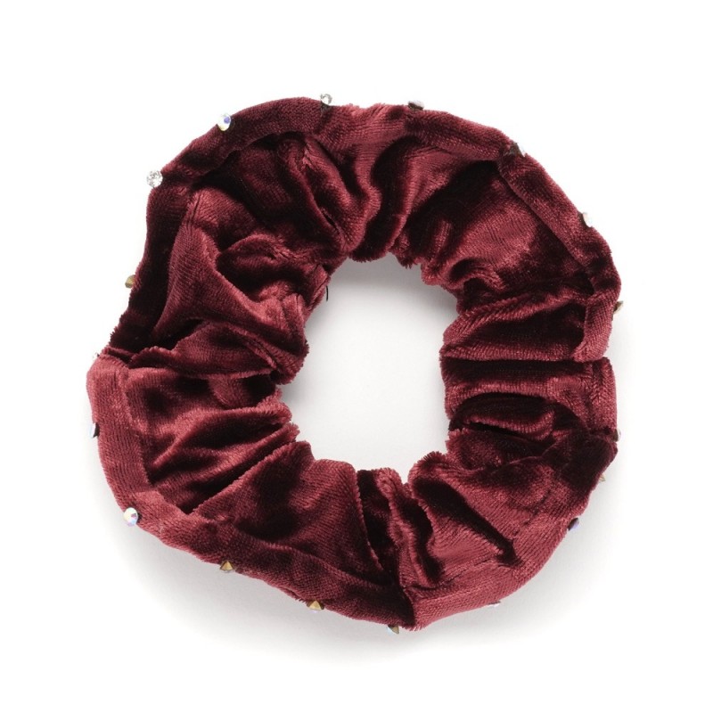 Резинка для волос велюровая с хамелеоновыми стразами (25347) вариант 06