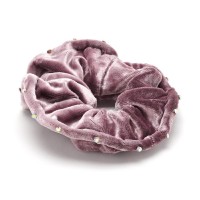 Резинка для волос велюровая с хамелеоновыми стразами (25347) вариант 07