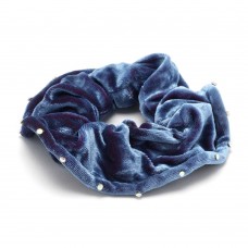 Резинка для волос велюровая с хамелеоновыми стразами (25347) вариант 09