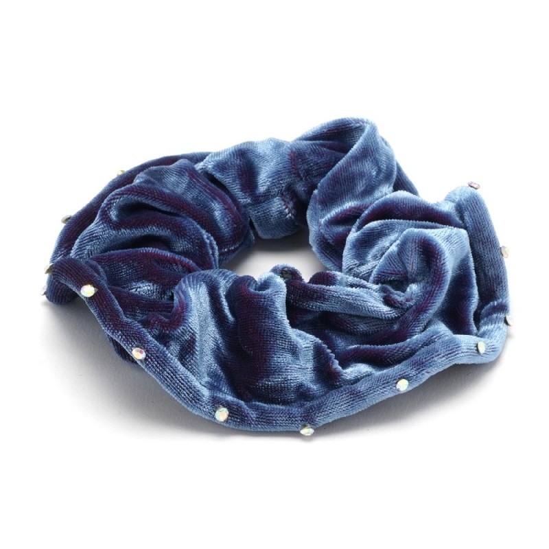 Резинка для волос велюровая с хамелеоновыми стразами (25347) вариант 09