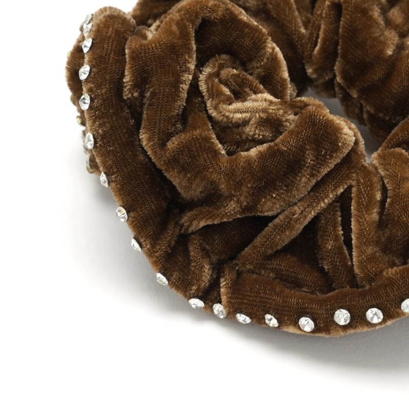 Резинка для волос велюровая со стразами (25391) вариант 10