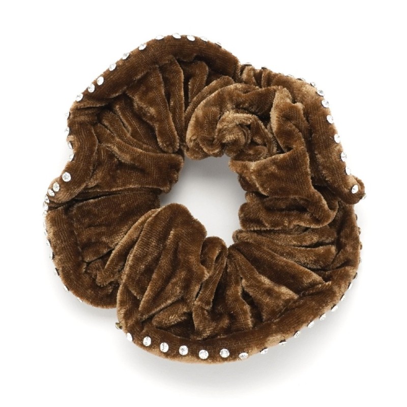 Резинка для волос велюровая со стразами (25391) вариант 10